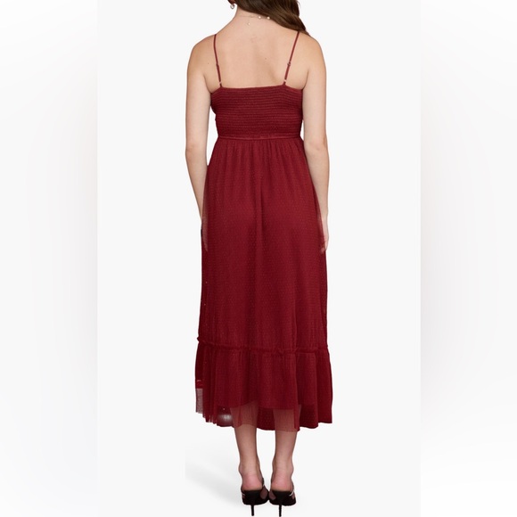 Blu Pepper Burgundy Empire Waist Mesh
Midi Dress NWT - Picture 2 of 4